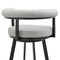 Armen Living Nolagam Swivel Counter Stool in Black Metal with Light Gray Faux Leather 840254335585 - alternate 8